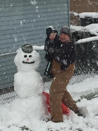 Daddy & Jimmy during the 1st snow fall